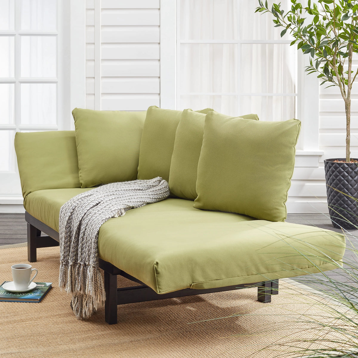 Convertible Outdoor Daybed Sofa Green Cushion V335585