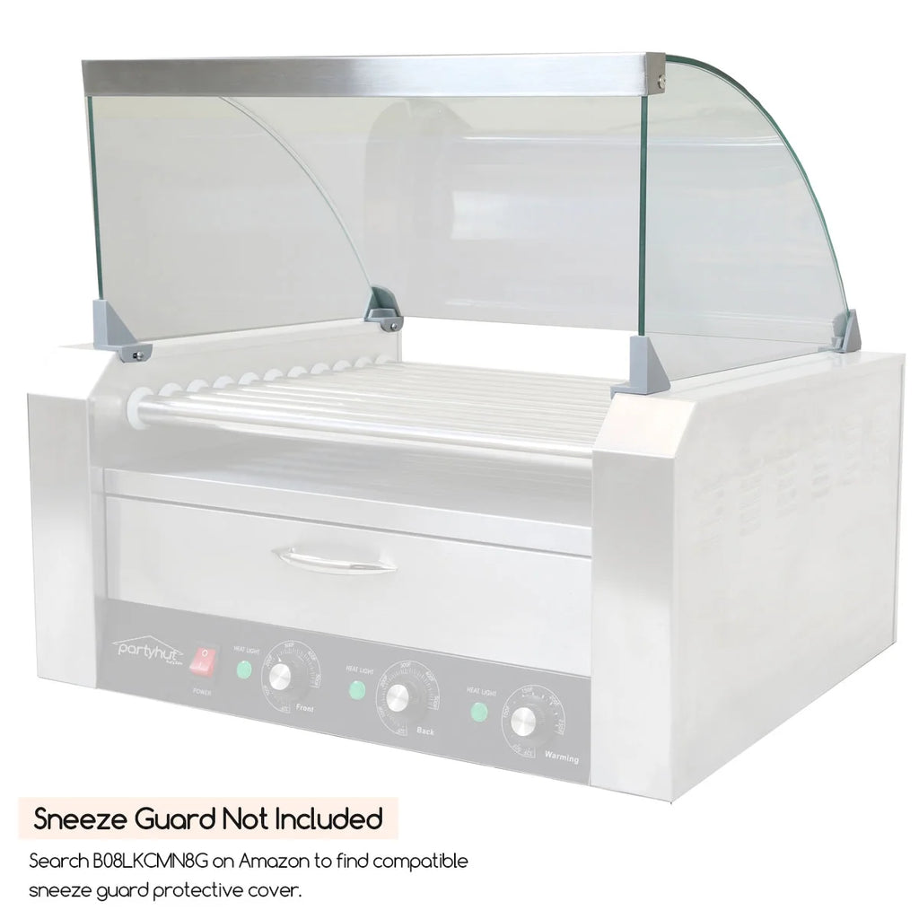 Commercial 11 Roller and 30 Hotdog Machine with Bun Warming Drawer K85616