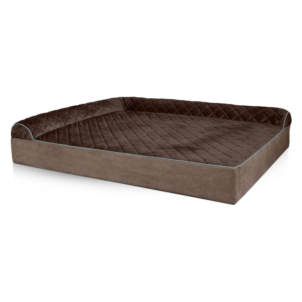 Espresso Velvet L-Chaise Dog Bed F618982