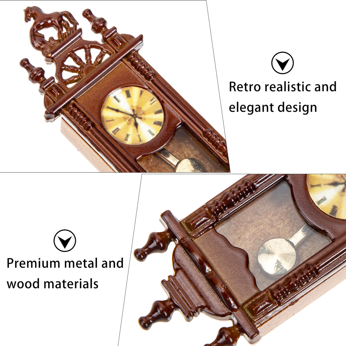Metal Dollhouse Hanging Clock Toy Doll Furniture M133