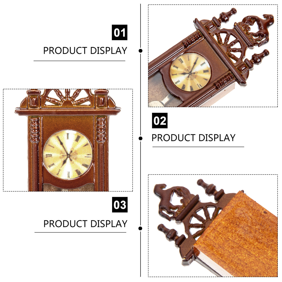 Metal Dollhouse Hanging Clock Toy Doll Furniture M133