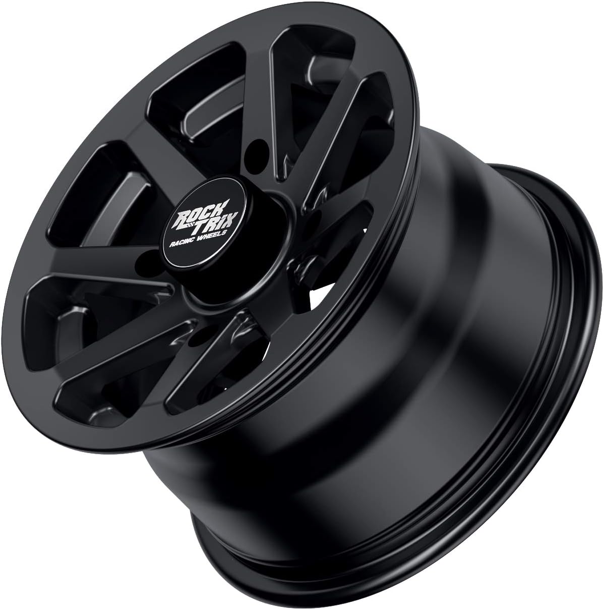 12in Matte Black ATV Wheel Rim 4x137 5+2 Offset Single Pack of 2 B73307