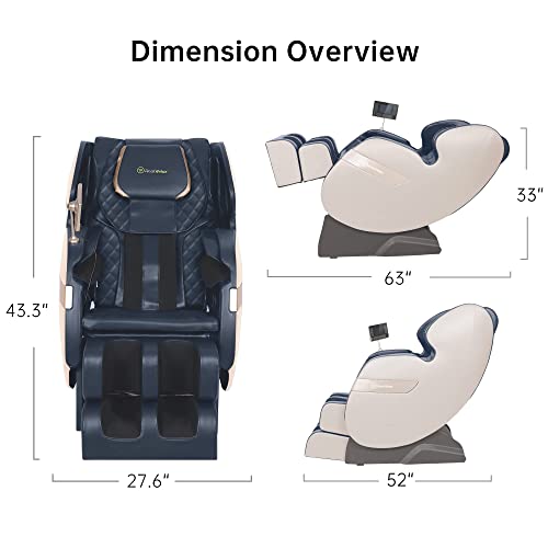 Full Body Dual-core S Track Shiatsu Massage Recliner with Zero Gravity, APP, LCD, Heat, Bluetooth, Black L39625