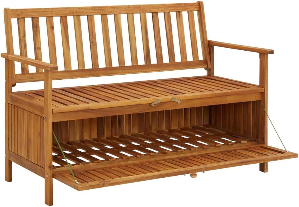 Solid Acacia Wood Garden Storage Bench Y801