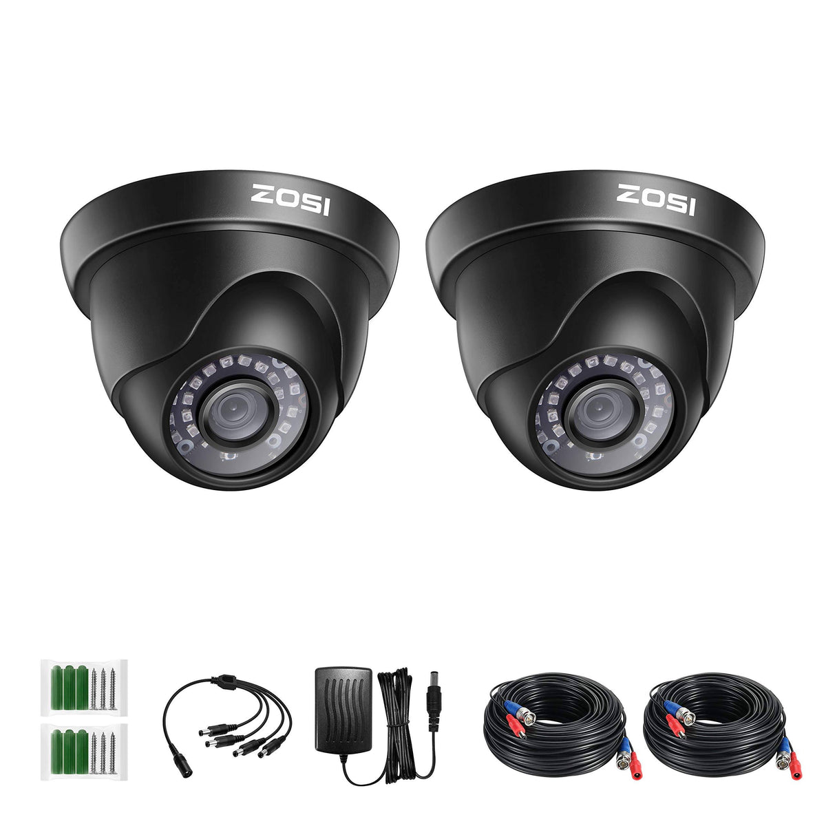 2 Pack 2MP 1080p HD-TVI Security Camera Outdoor Indoor 80ft Night Vision S9917