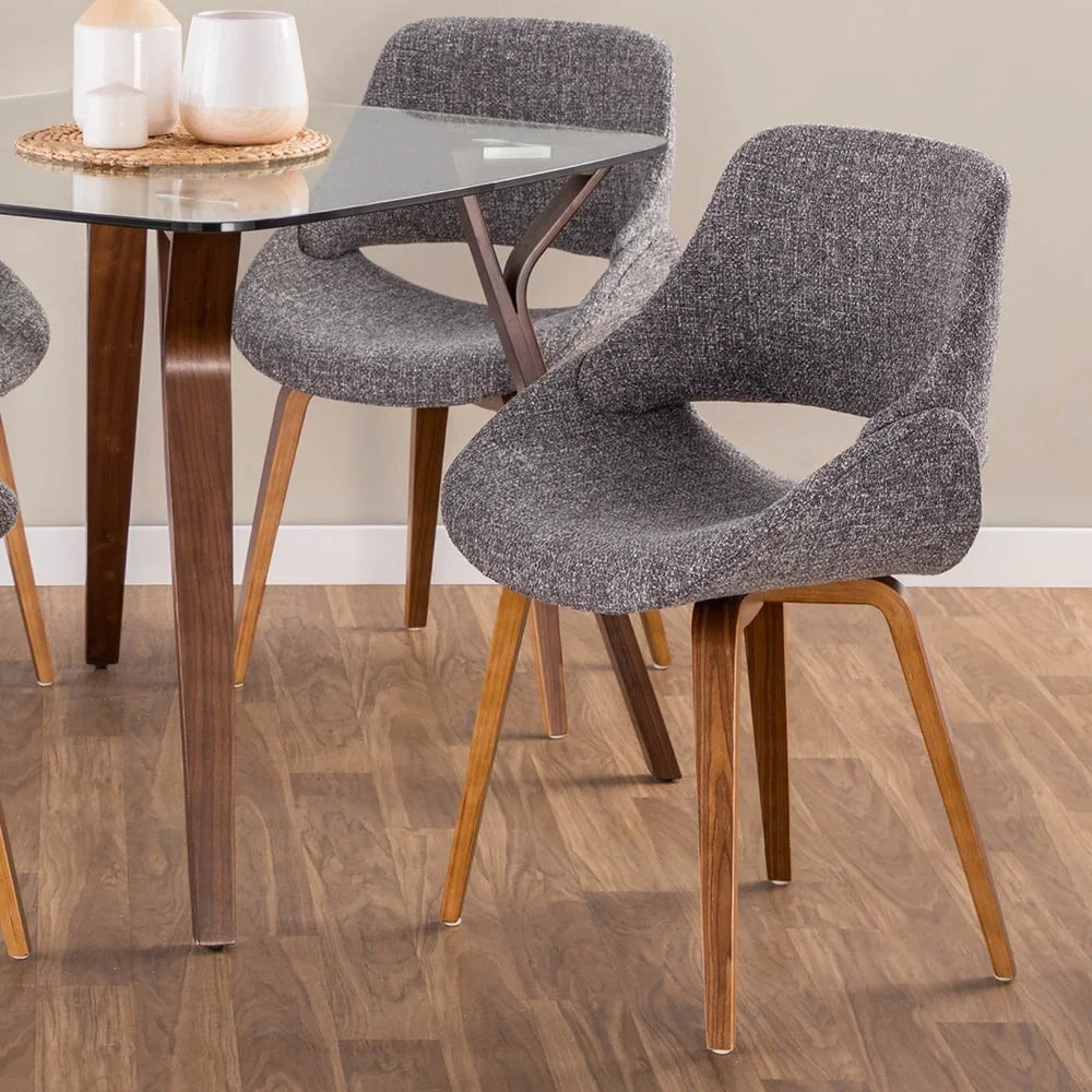 Grey Polyester Foam Chair Set of 2 P538