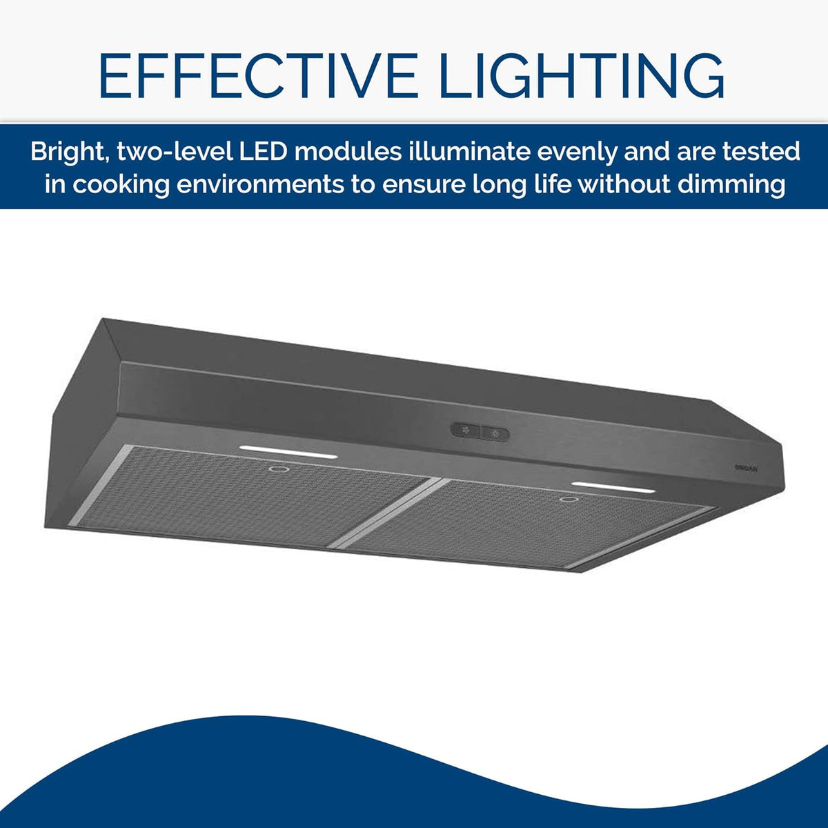 Black Stainless Steel 30" Convertible Range Hood with Exhaust Fan and Light W745