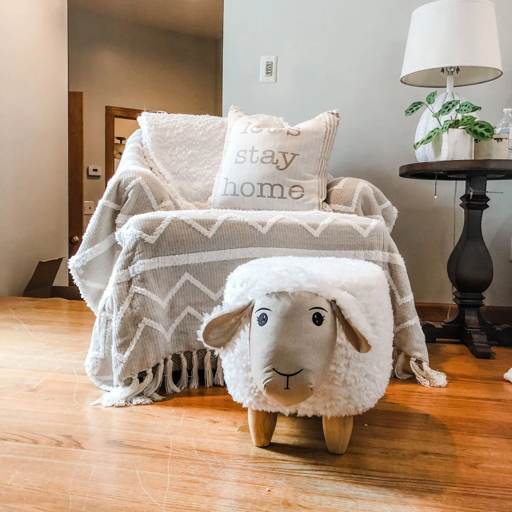 Plush Animal Shape Ottoman H377698