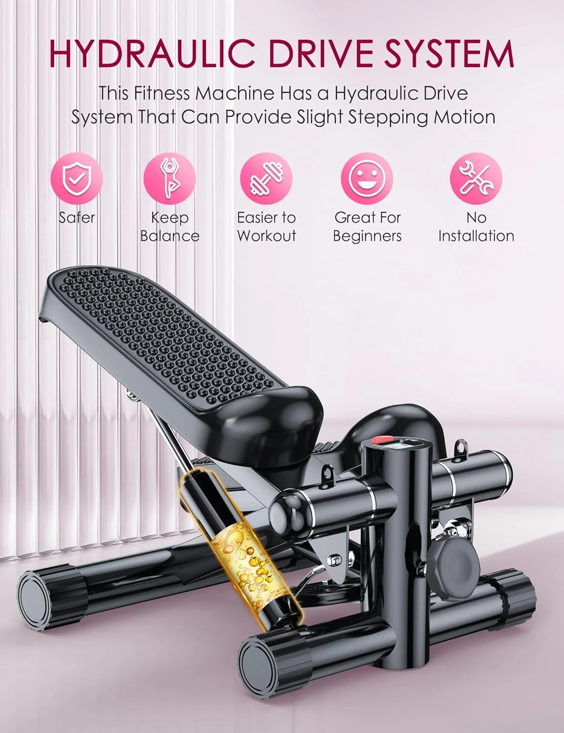 Stair Stepper with Resistance Bands and Digital Monitor X7362