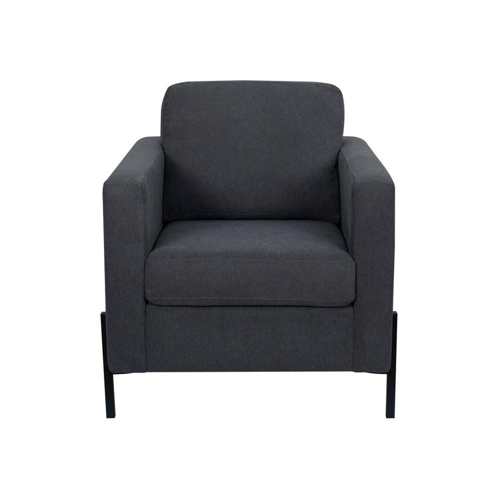 Creamy White Armchair with Black Metal Leg N32799