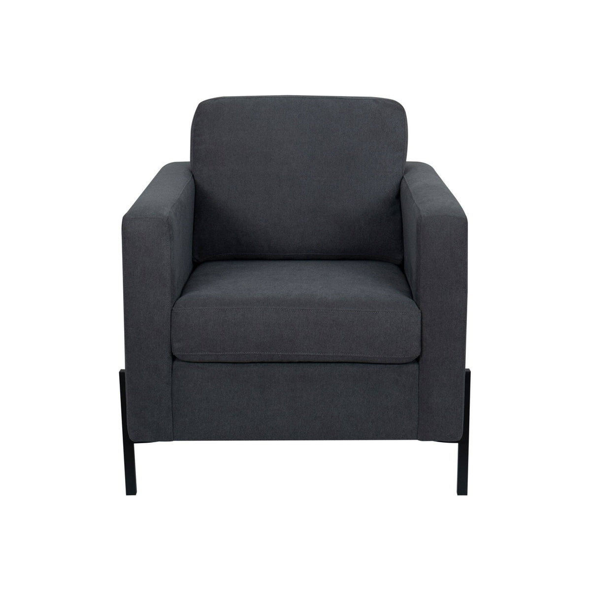 Creamy White Armchair with Black Metal Leg N32799
