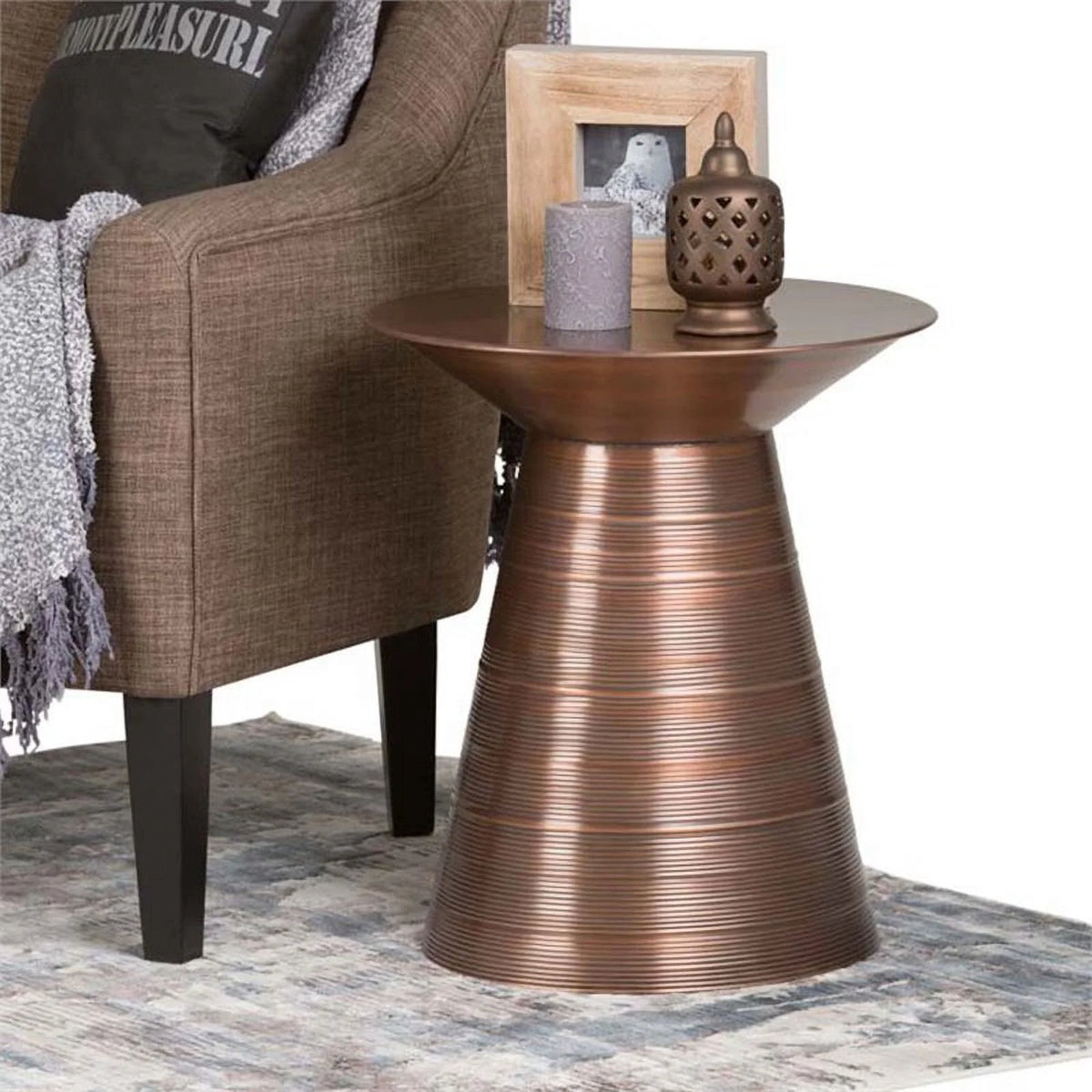 18 inch Metal Accent Side Table P1166