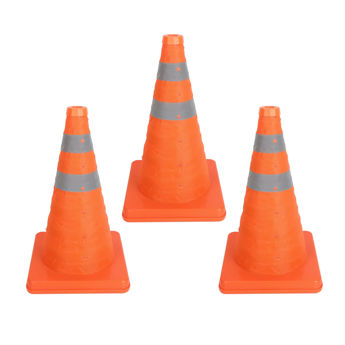 Collapsible Reflective Emergency Safety Cone 3 Pack Plastic A44251