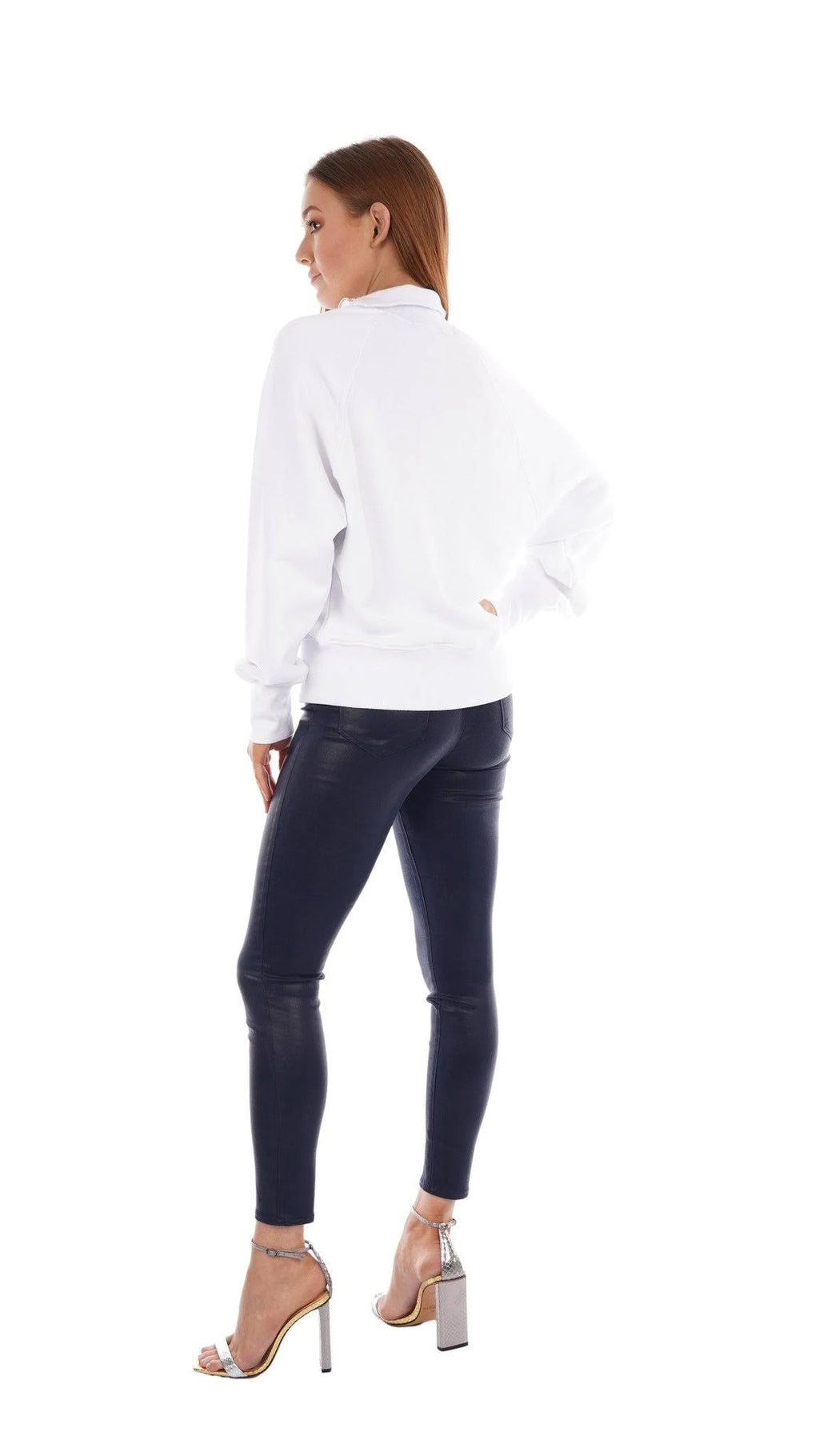 Navy Coated High Rise Skinny Jean Q387