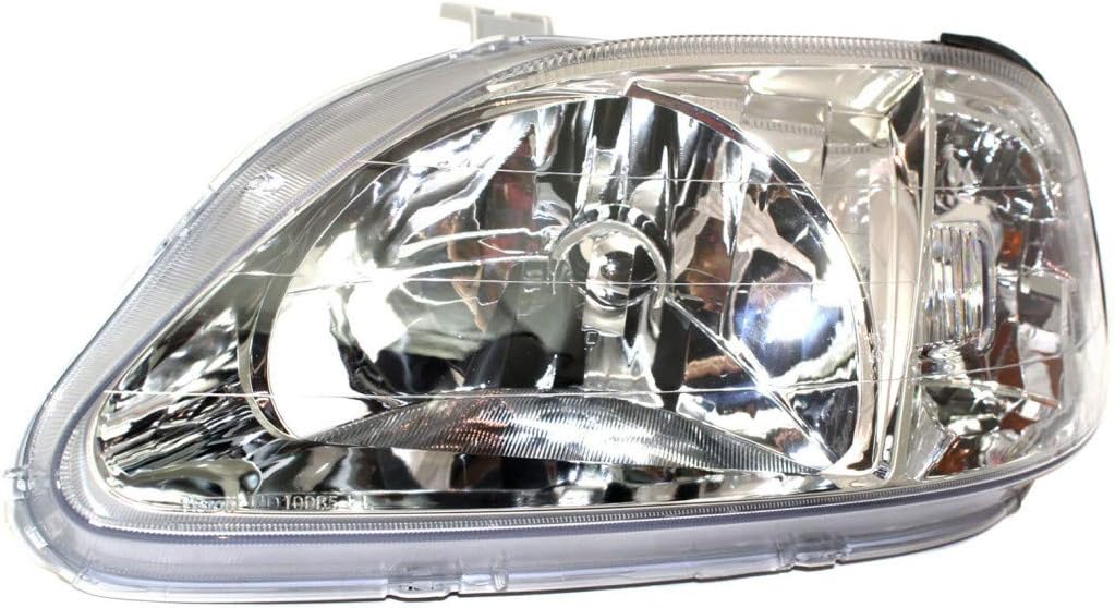 For Honda Civic Headlight 1999 2000 Driver Side Pack of 2 F14510