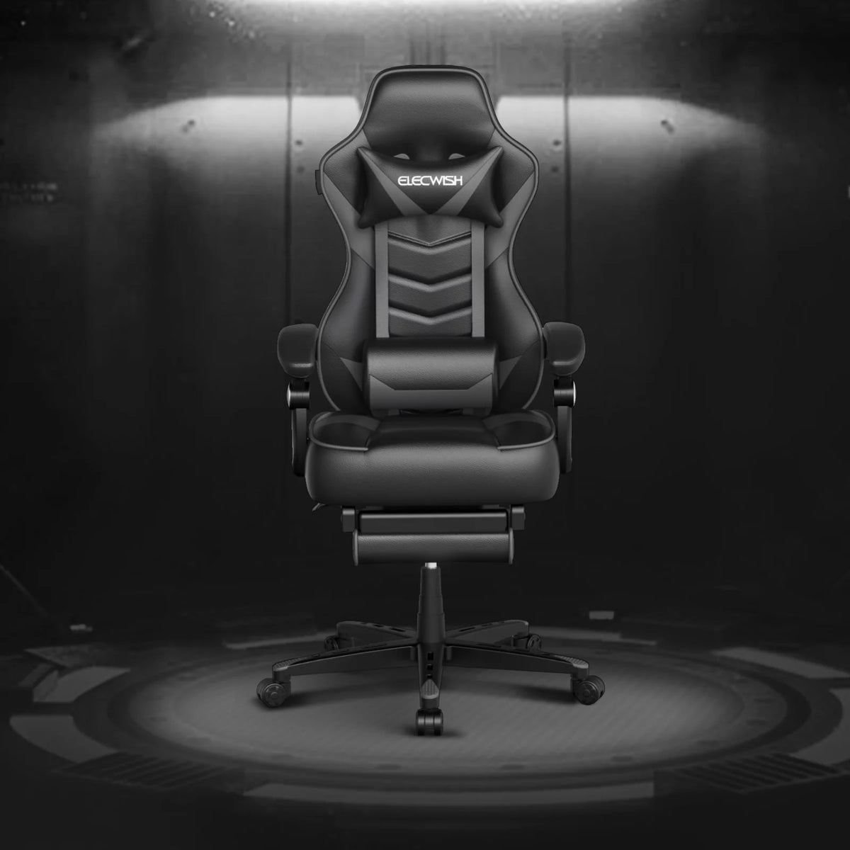 Gray Gaming Chair with Footrest P254068