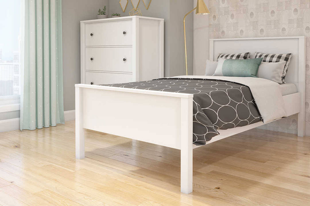 White Twin Platform Bed J353304
