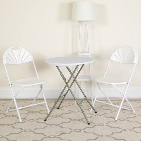2 Pack White Plastic Folding Chair I199083