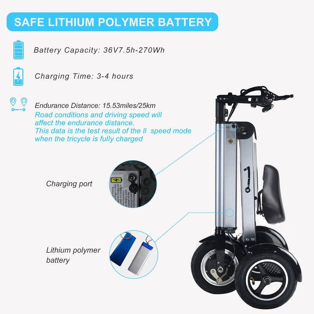 Foldable 3 Wheel Electric Scooter with LED Display B38665