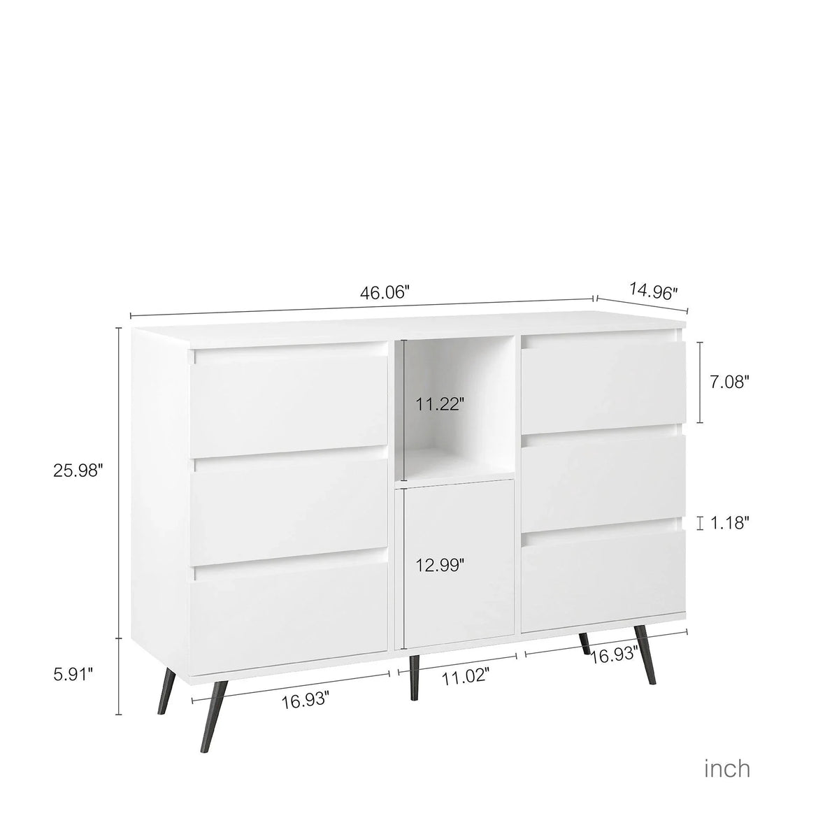White High Gloss Sideboard Storage Cabinet Q7860
