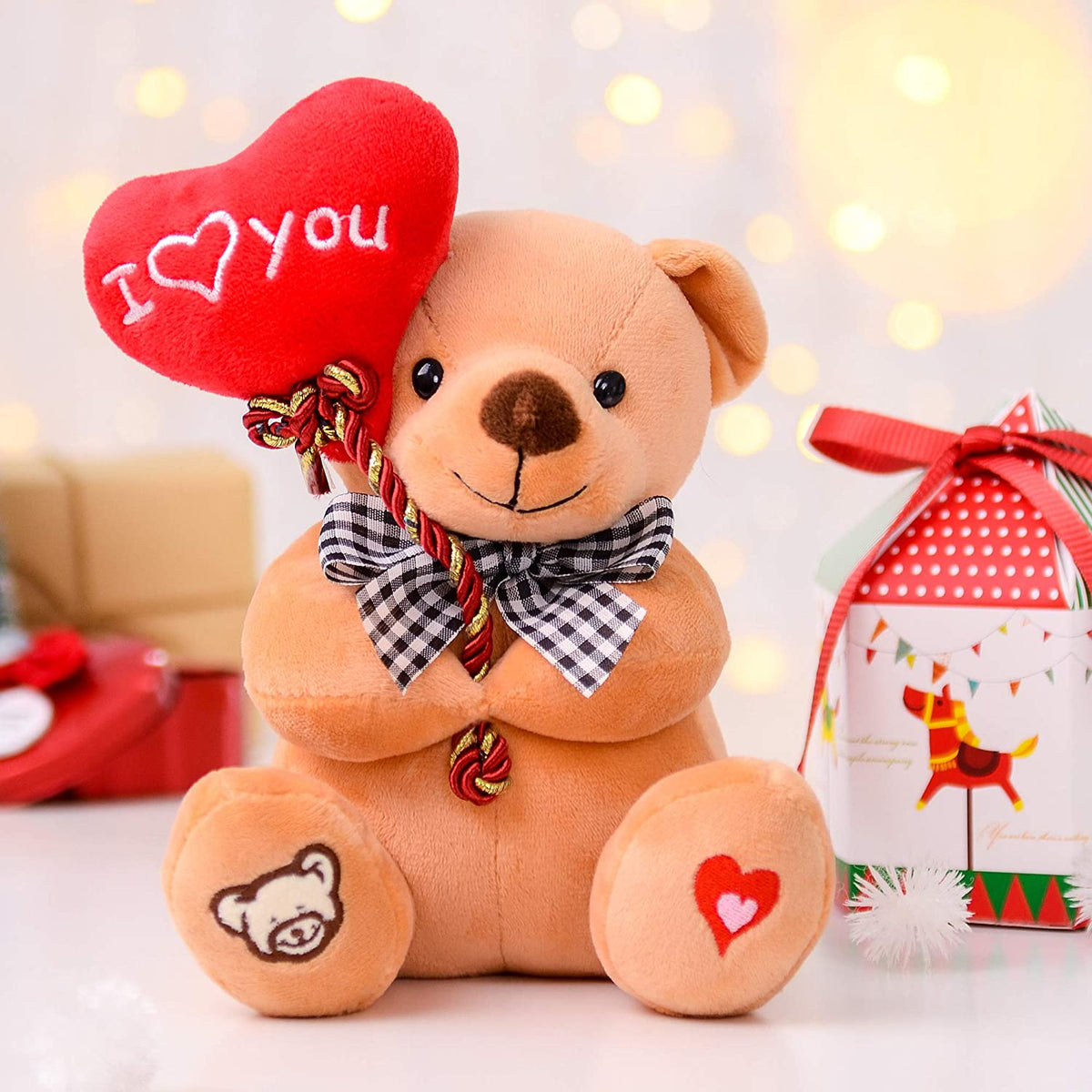 Brown 18cm Plush Teddy Bear with Heart Y824531