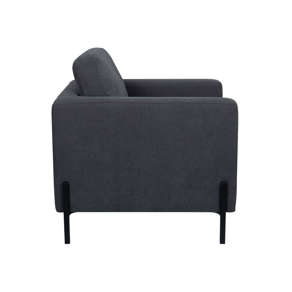 Creamy White Armchair with Black Metal Leg N32799