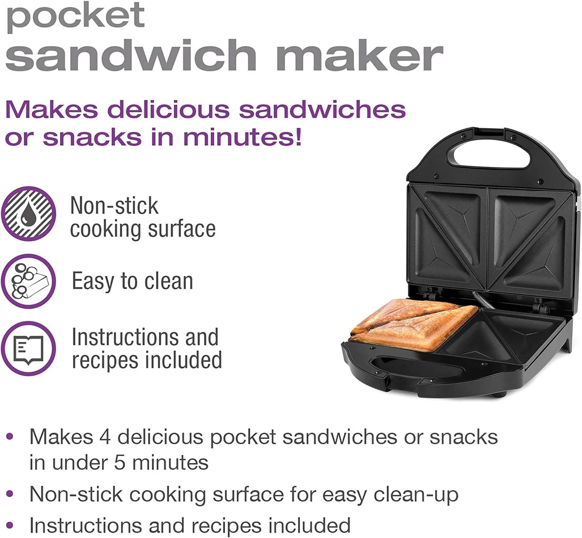Black Sandwich Maker X1315
