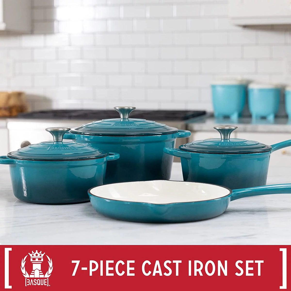 Enameled Cast Iron Cookware Set 7-Piece Set Z607