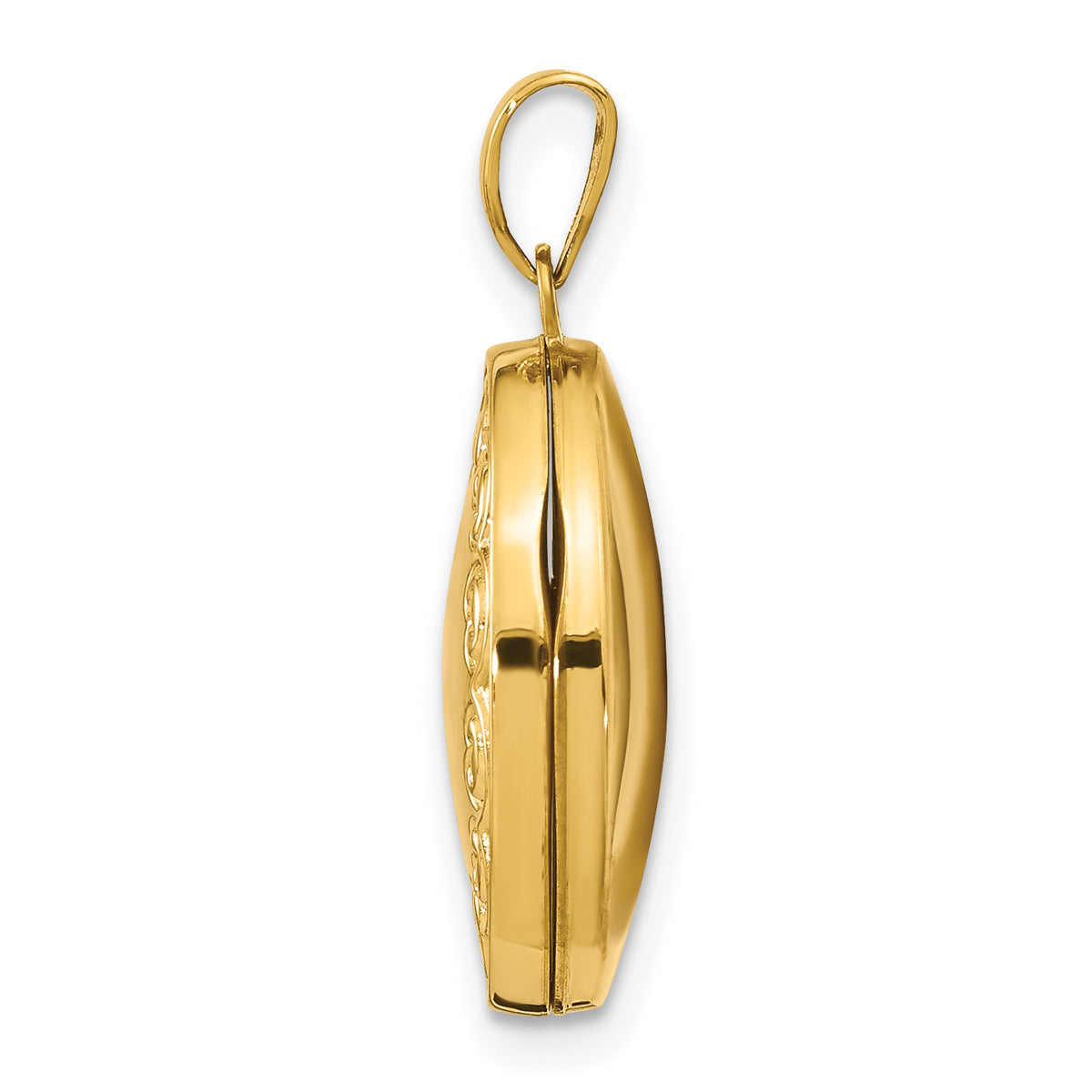 14 Karat Yellow Gold Oval Locket on 18-inch Cable Rope Chain K59795