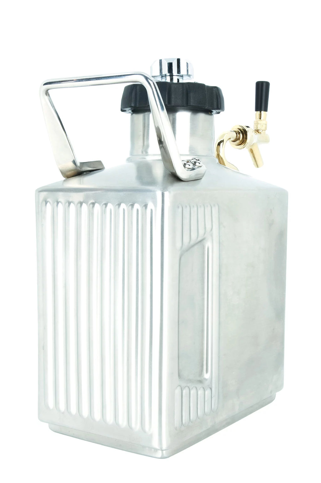 128 oz Brushed Polish Pressurized Growler with Cap and Tap U150