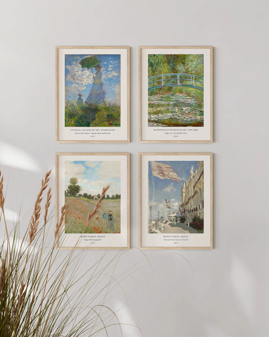Beige Oak Wood 12x16 Picture Frame Set of 4 D3532