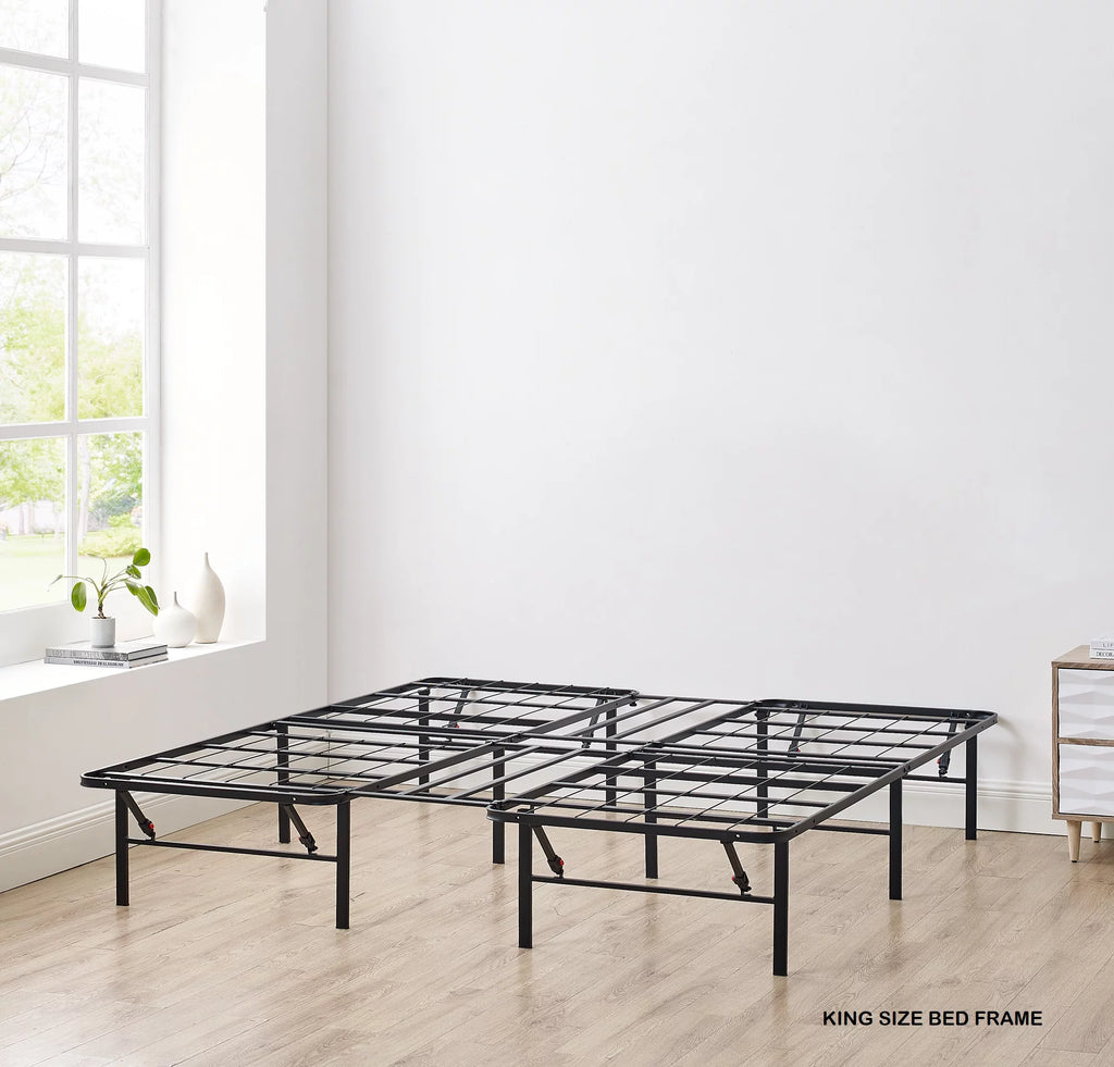 14 Convertible High Platform Metal Bed Frame, Twin/Full, Black G782