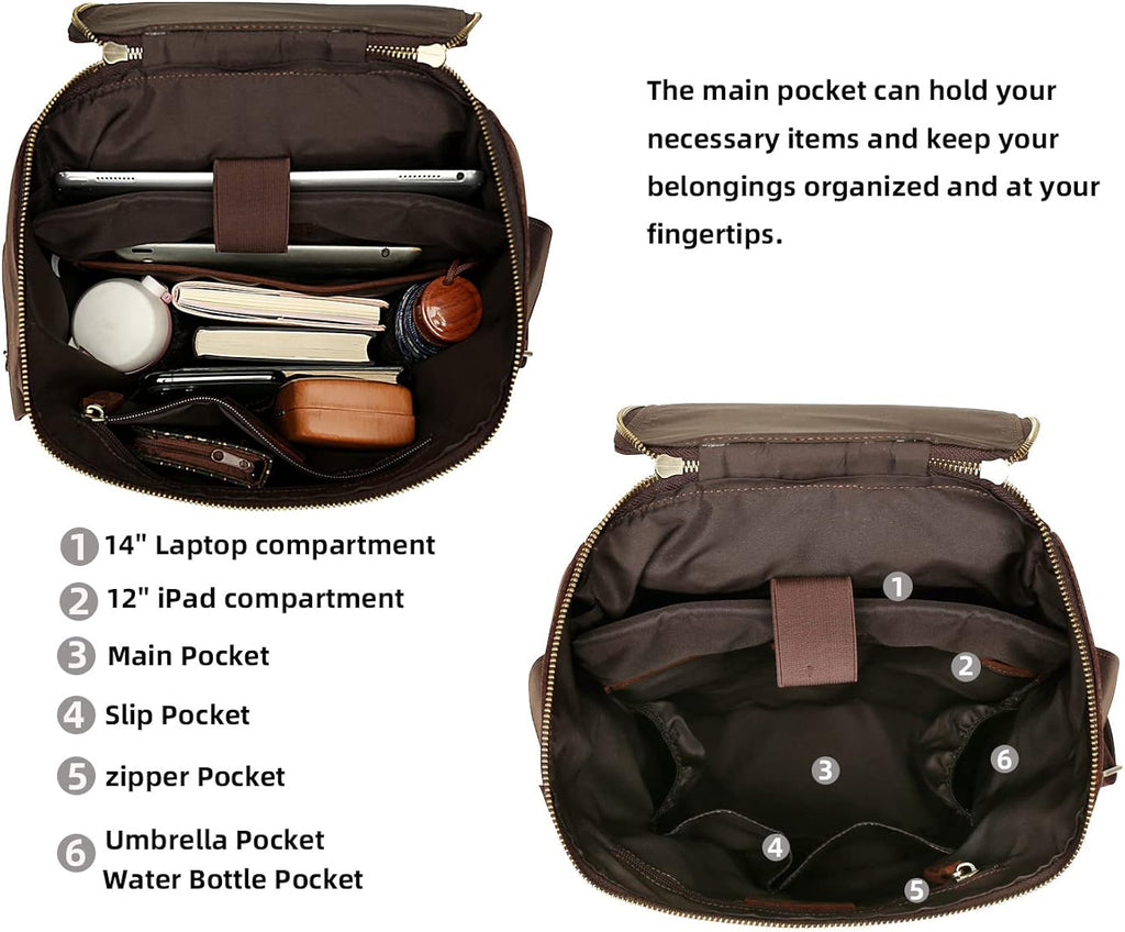 Genuine Leather Laptop Backpack G48577