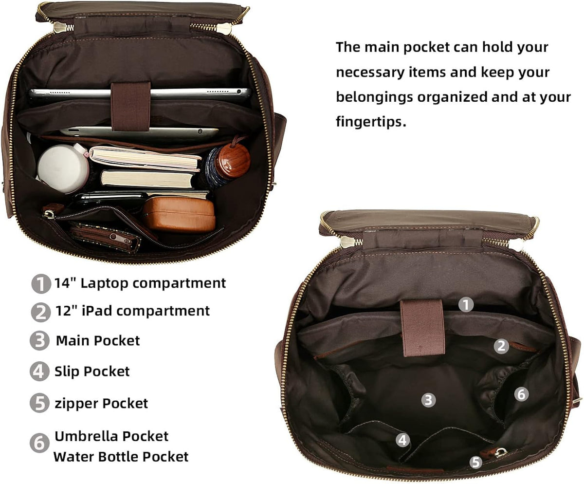 Genuine Leather Laptop Backpack G48577