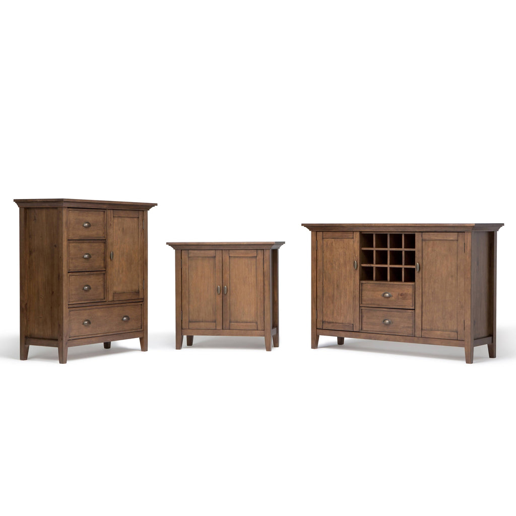 Solid Wood Low Storage Cabinet Light Golden Brown Z17478