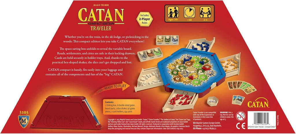 CATAN Board Game Traveler Edition, 3 to 4 players, 60 minutes, Pack of 2 D65199