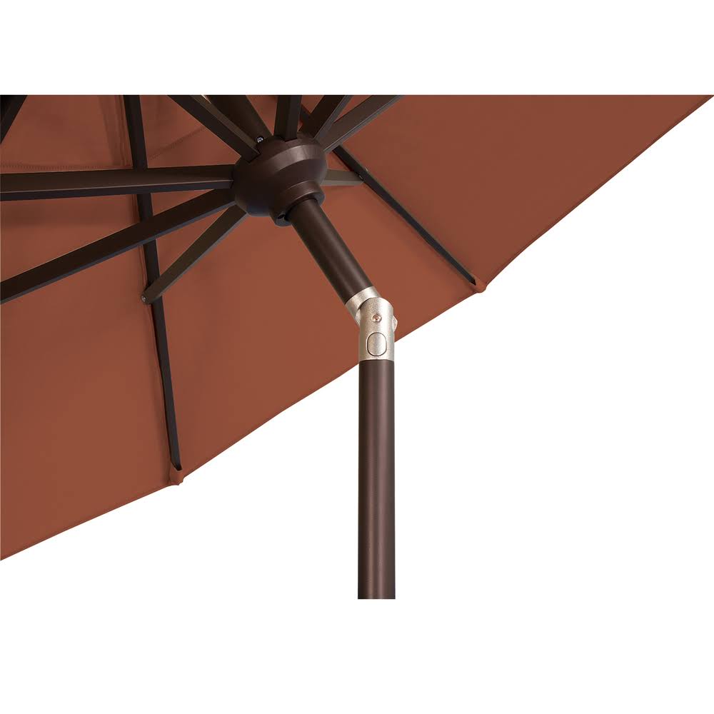 Bronze 9 ft. Octagon Sunbrella Push Button Tilt Umbrella I8087