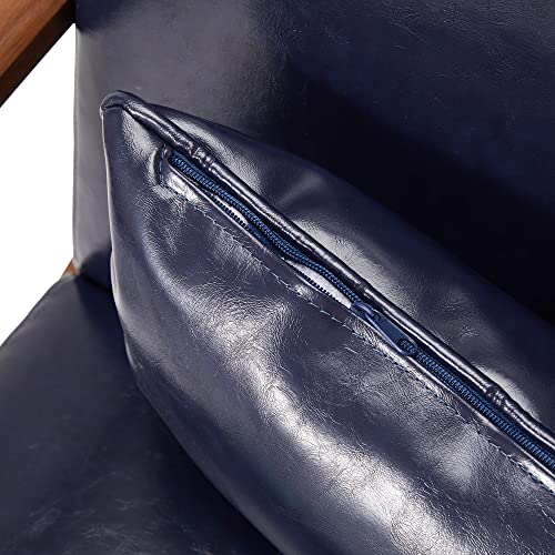 Black PU Leather Accent Armchair with Wood Frame O95413
