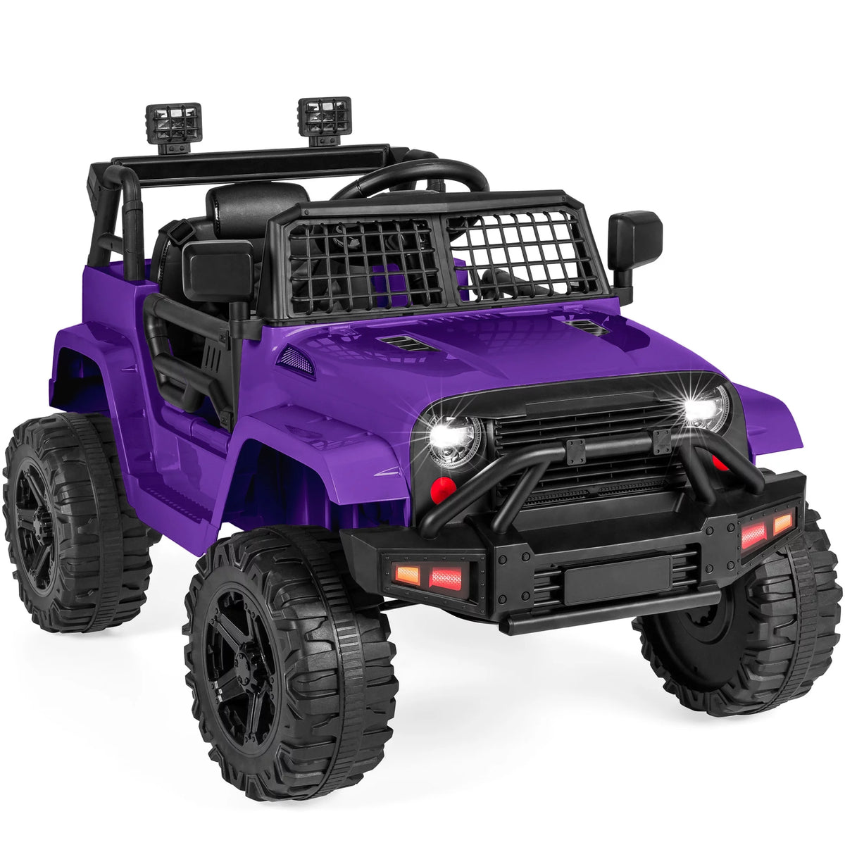12V Kids Ride On Truck Car with Parent Remote Control, Spring Suspension, LED Lights, Black K404915