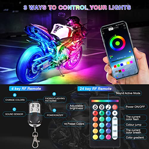 12Pcs Motorcycle LED Light Kit with Brake Light Turn Signal E874