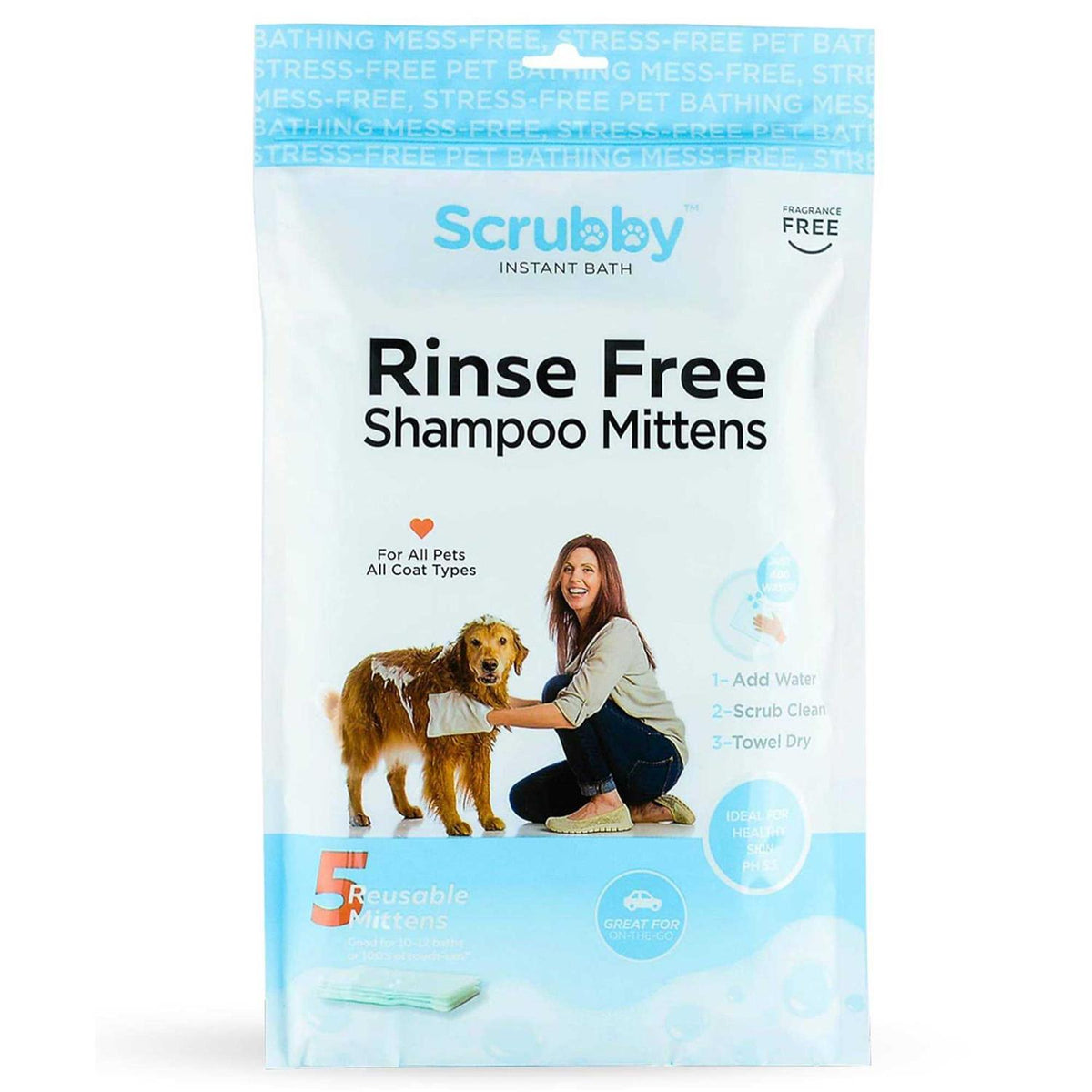 No Rinse Pet Bath Mittens J7372