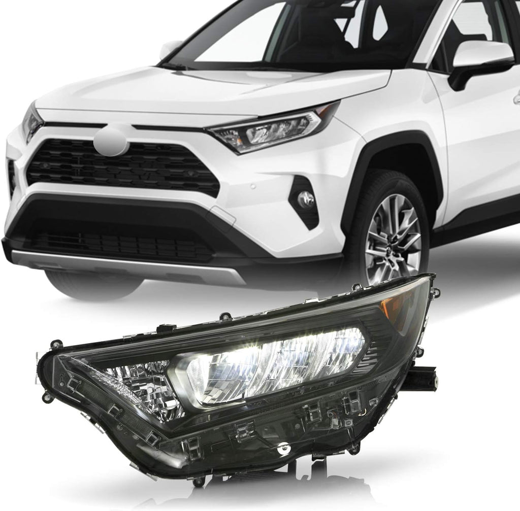 Black Bezel LED Headlights Housing Passenger Side Q69860