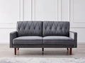 Grey Velvet Square Arm Sofa J507588