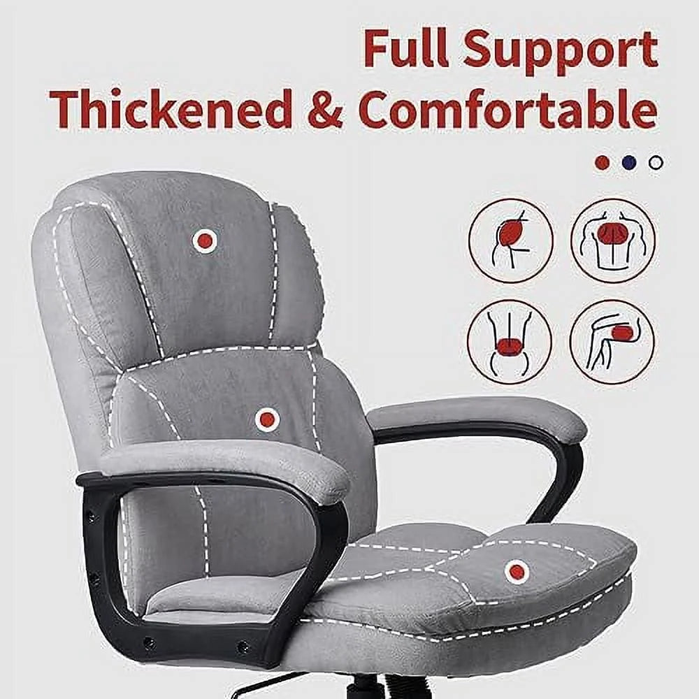Ergonomic Upholstered Swivel Office Chair with Headrest and Armrest S137045