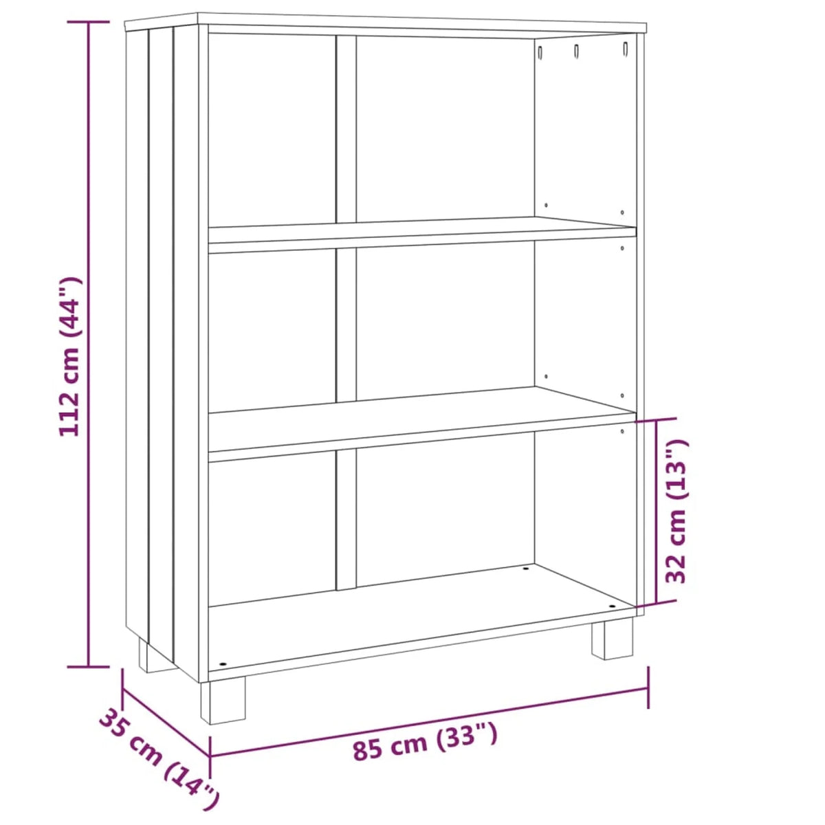 Dark Gray Solid Wood Pine Book Cabinet F45851