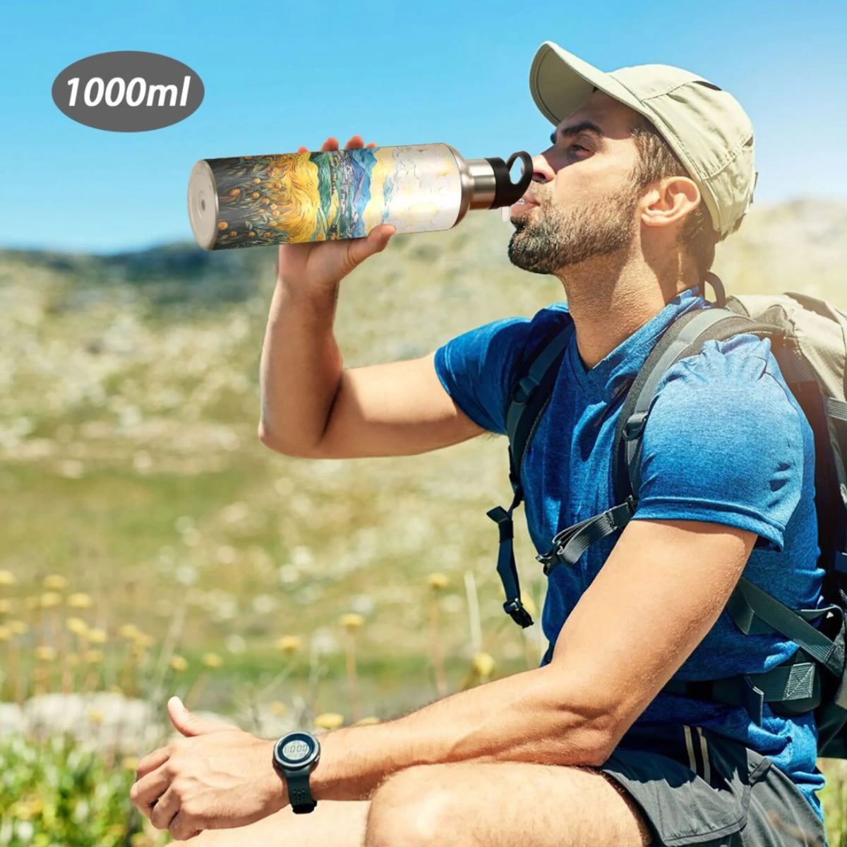 20 oz Insulated Stainless Steel Water Bottle with Straw Lid Q51447