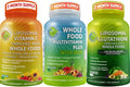 Vegan Whole Food Daily Multivitamin with Iron, Liposomal Vitamin C Capsules & Liposomal Glutathione Capsules S595