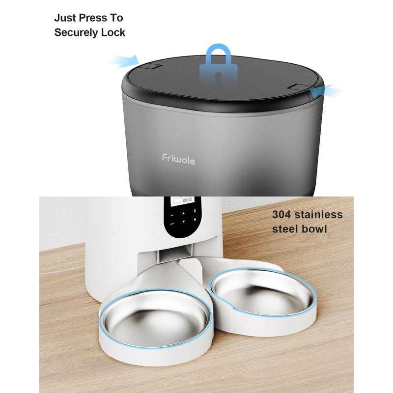 6L Automatic Cat Feeder with Double Bowls O256