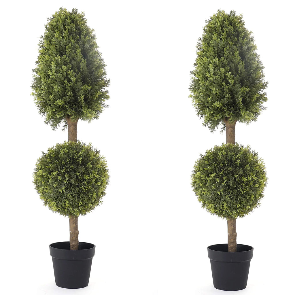 Artificial 4' Topiary Ball Tree 2 Pack Z7099