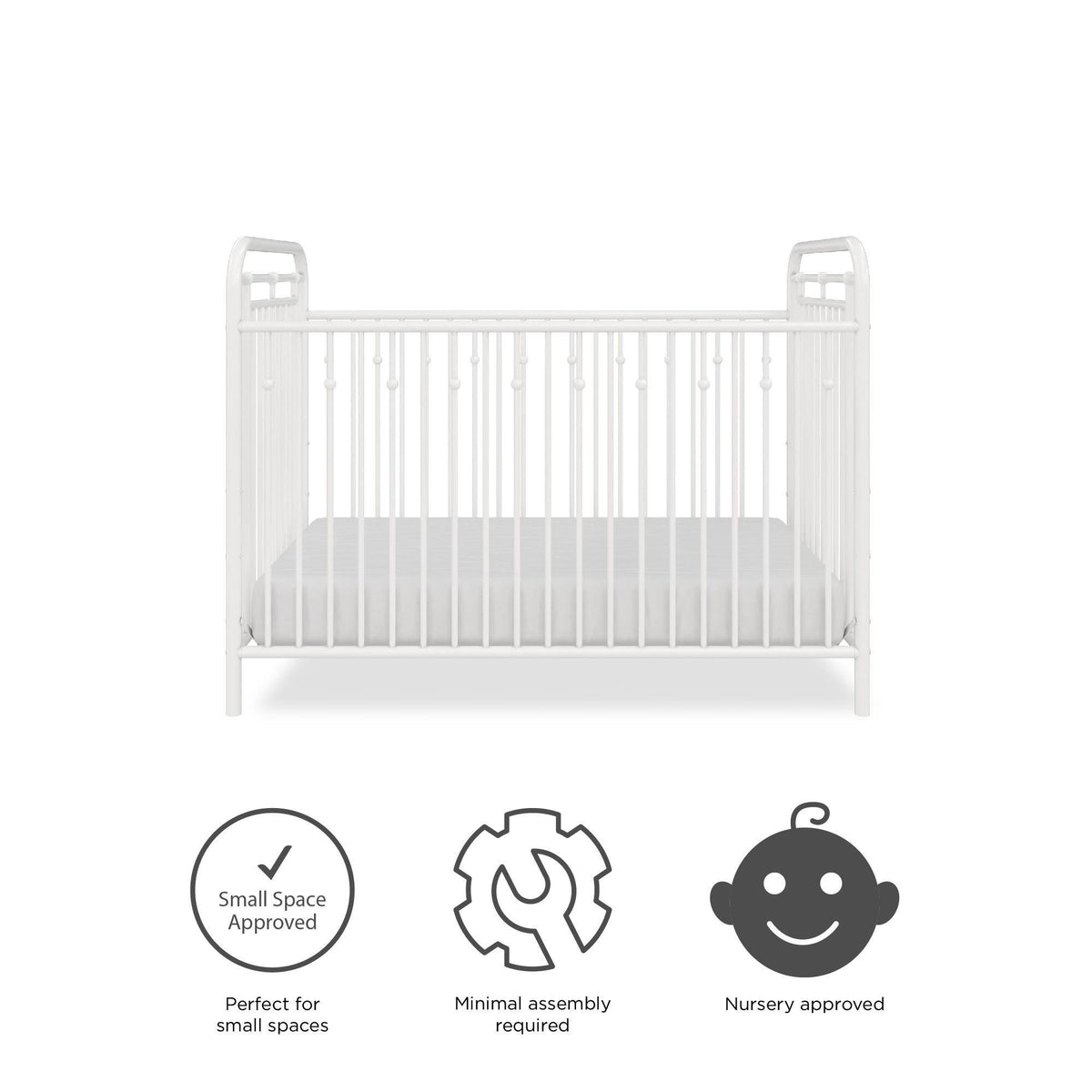 White Metal Crib K3626